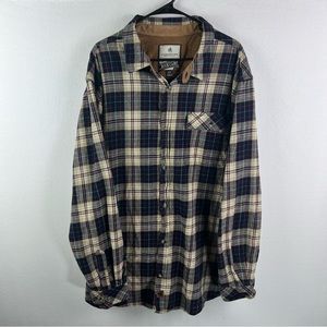 Legendary Whitetails Mens Flannel Shirt 2XLT Tall Blue Long Sleeve Outdoors